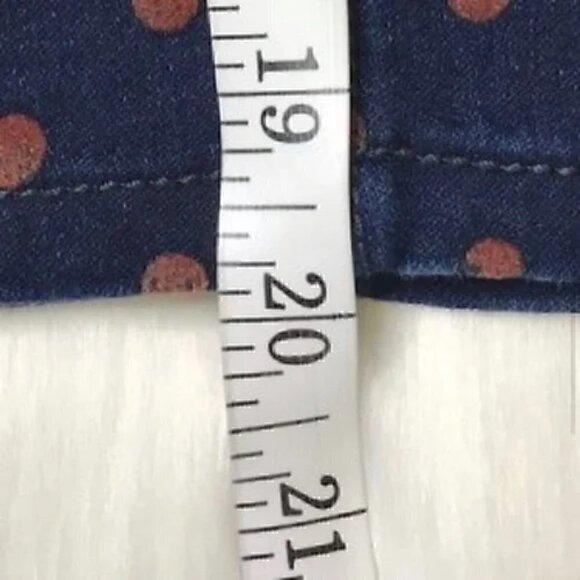 Anthropologie PILCRO blue jean polkadot skirt - Picture 5 of 6